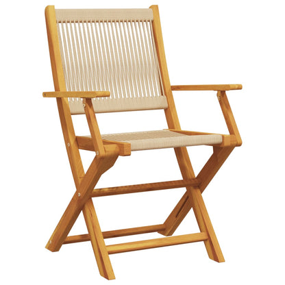 Set da Bistrot 3pz Beige in Polipropilene e Legno Massello | homemem39
