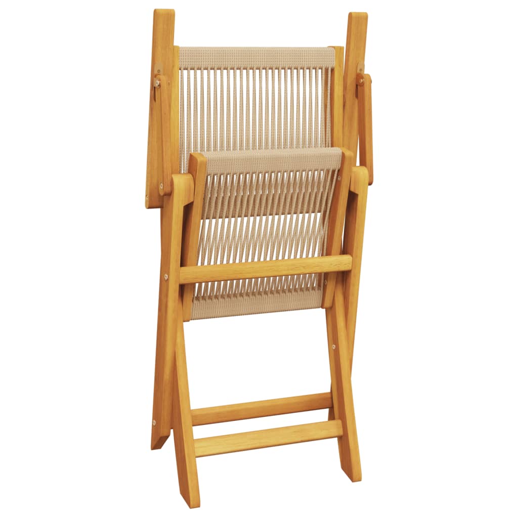 Set da Bistrot 3pz Beige in Polipropilene e Legno Massello | homemem39