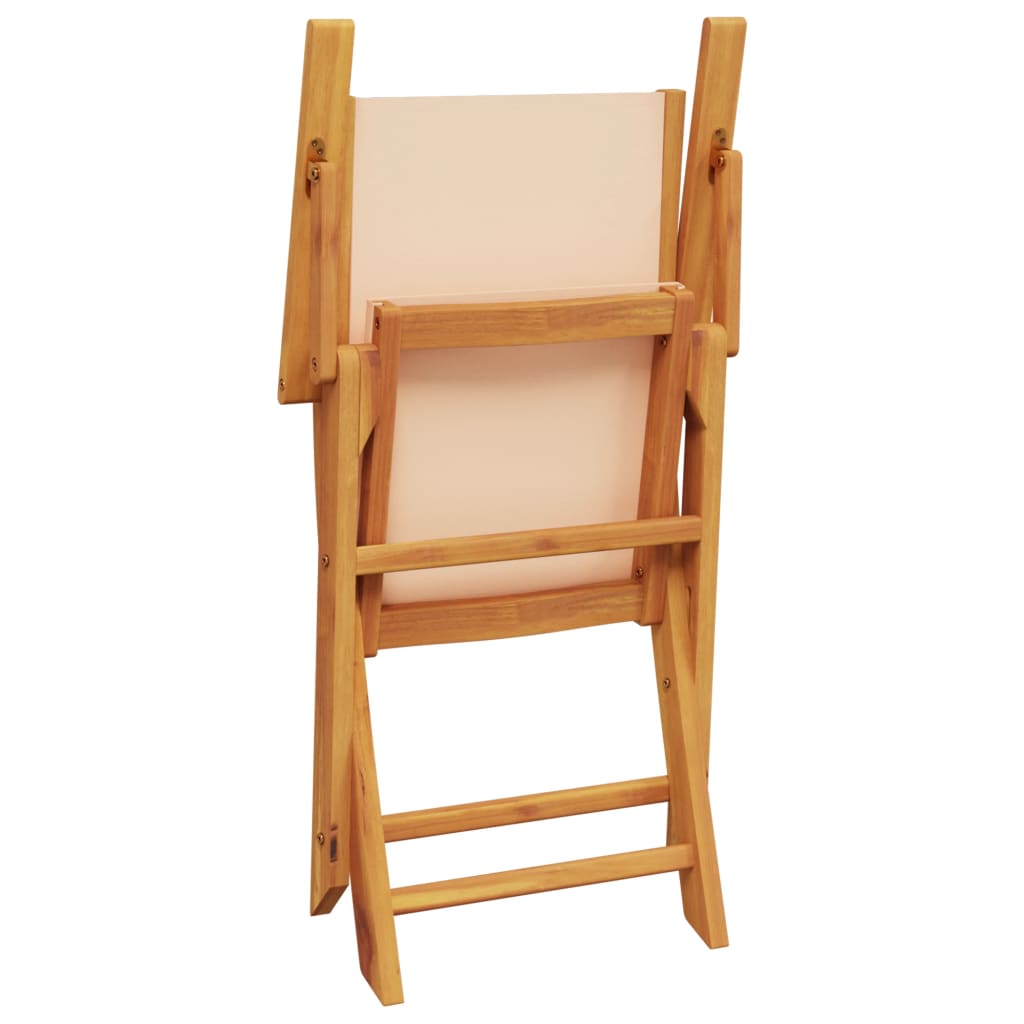 Set da Bistrot 3pz Beige in Tessuto e Legno Massello | homemem39