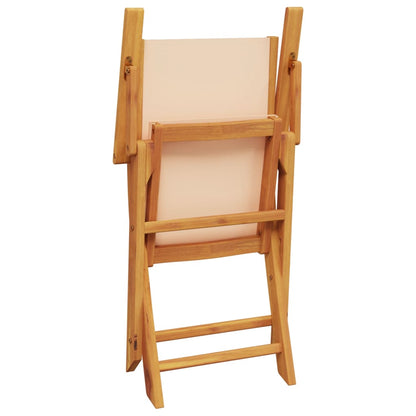 Set da Bistrot 3pz Beige in Tessuto e Legno Massello | homemem39