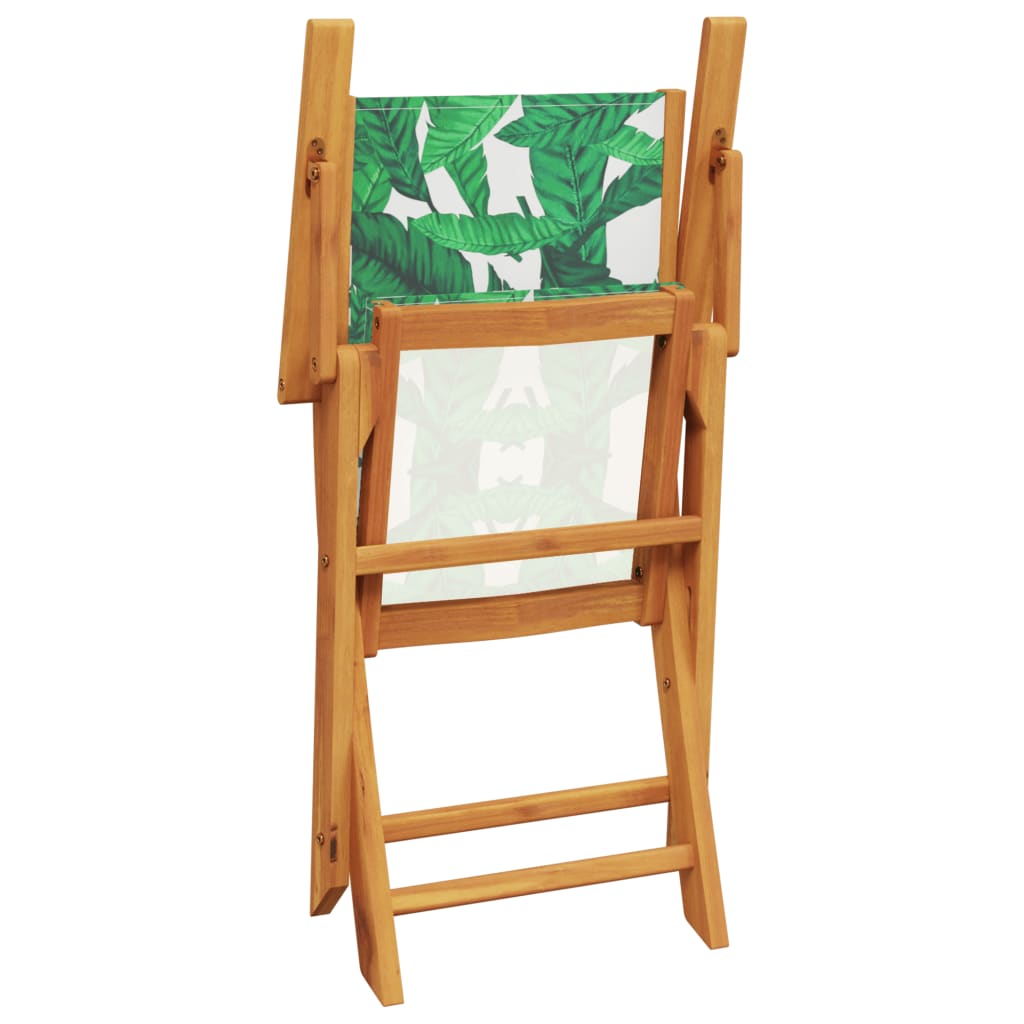 Set da Bistrot 3 pz Motivo Foglie in Tessuto e Legno Massello | homemem39