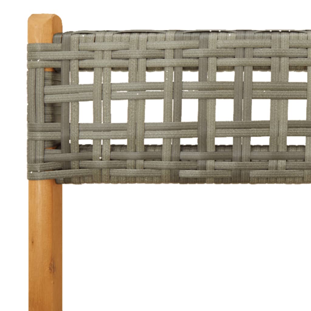 Set da Bistrot 3 pz Grigio in Polyrattan e Legno Massello | homemem39