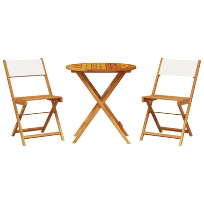 Set da Bistrot 3pz Bianco Crema in Tessuto e Legno Massello | homemem39