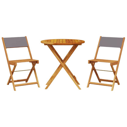 Set da Bistrot 3pz Antracite in Tessuto e Legno Massello | homemem39