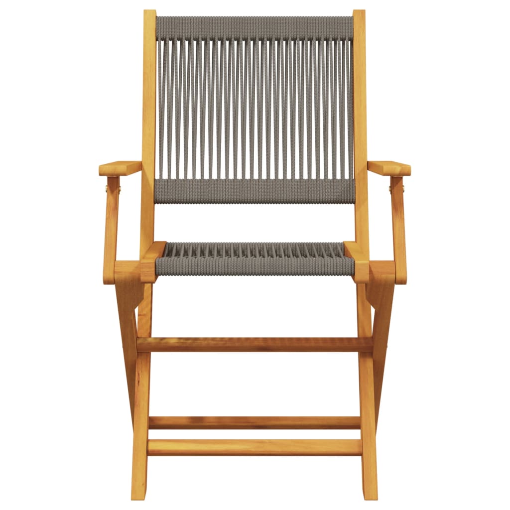 Set da Bistrot 3pz Grigio in Polipropilene e Legno Massello | homemem39