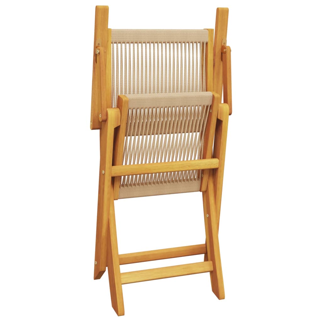 Set da Bistrot 3pz Beige in Polipropilene e Legno Massello | homemem39