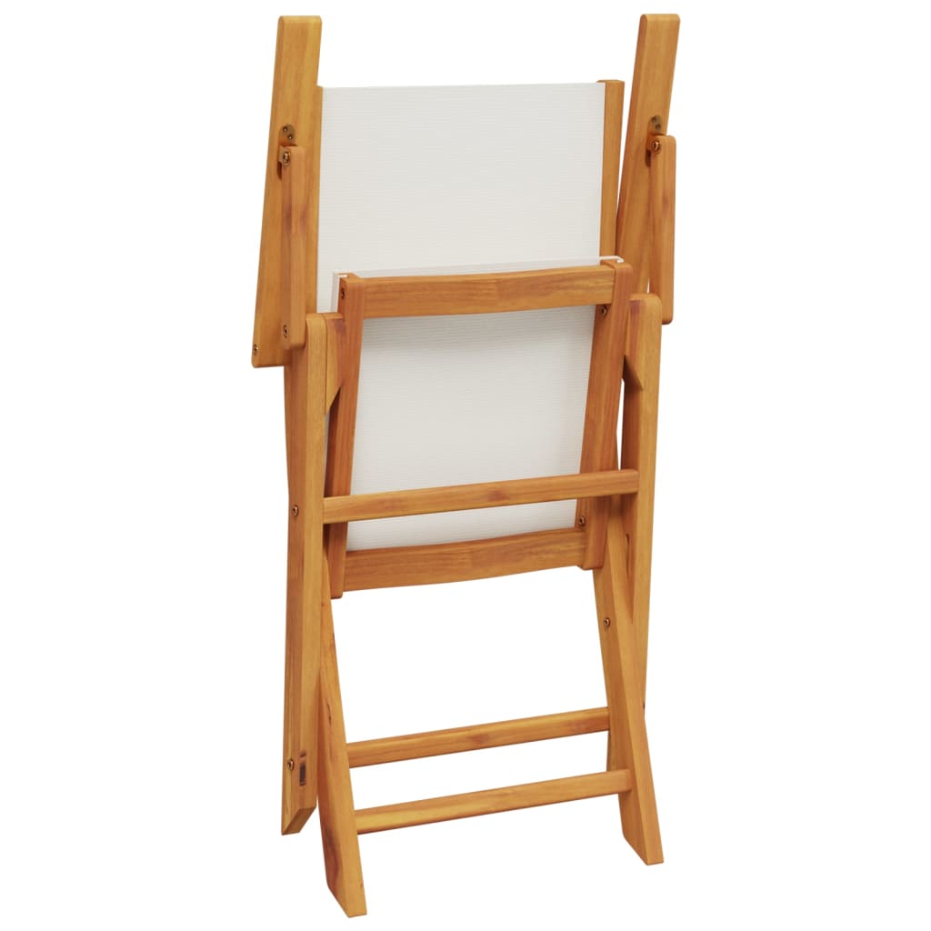 Set da Bistrot 3pz Bianco Crema in Tessuto e Legno Massello - homemem39
