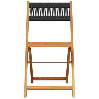 Set da Bistrot 3pz Nero in Polipropilene e Legno Massello | homemem39