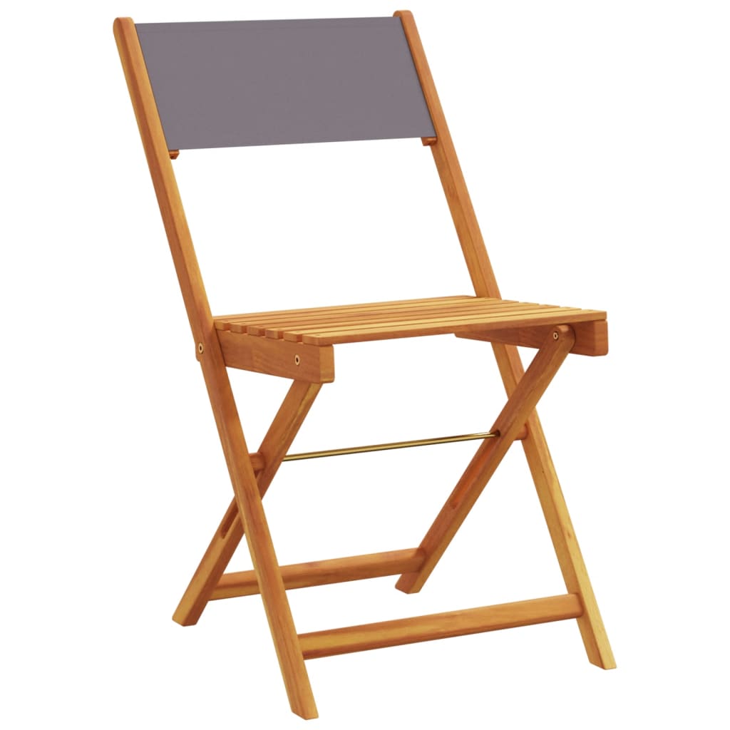 Set da Bistrot 3pz Antracite in Tessuto e Legno Massello | homemem39