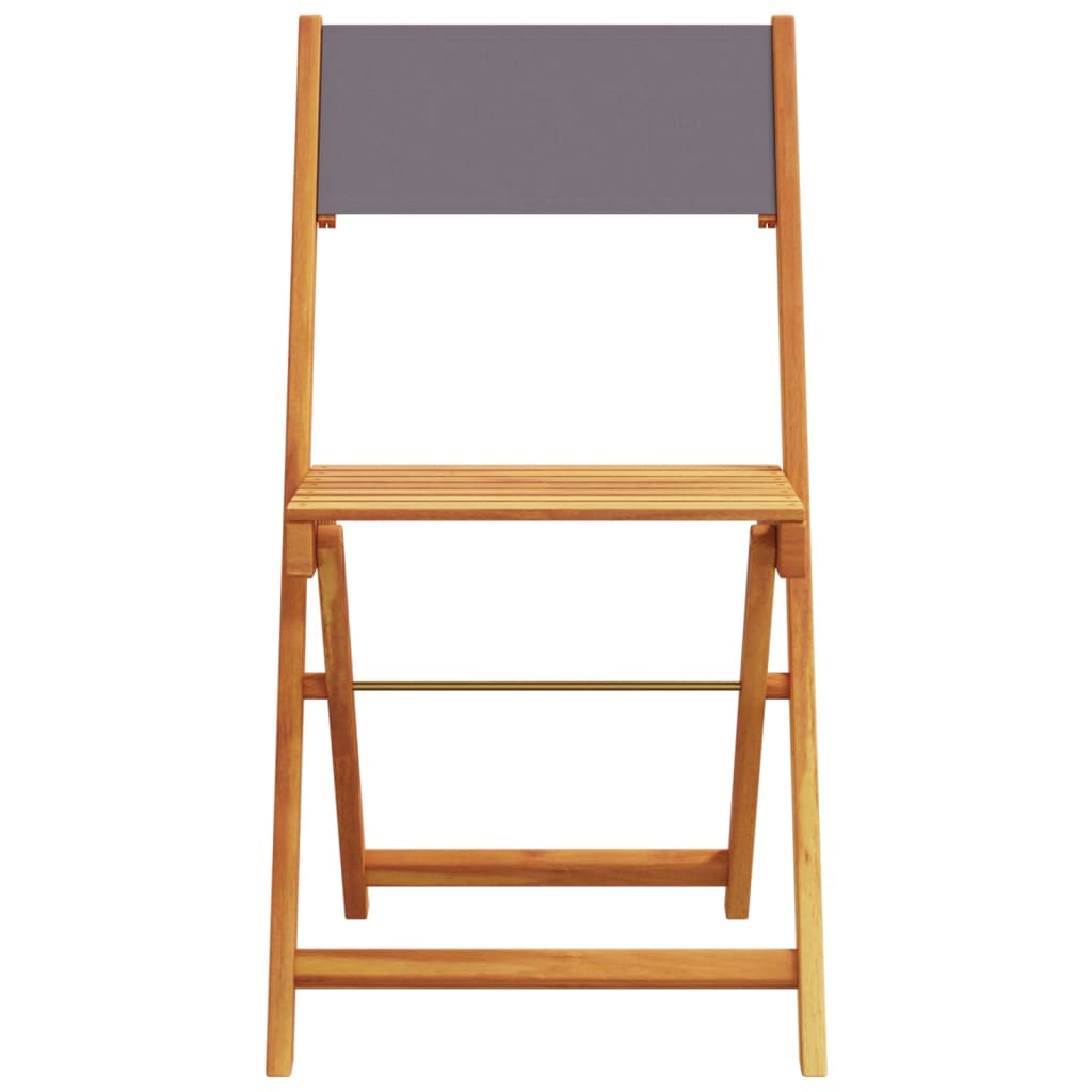 Set da Bistrot 3pz Antracite in Tessuto e Legno Massello | homemem39