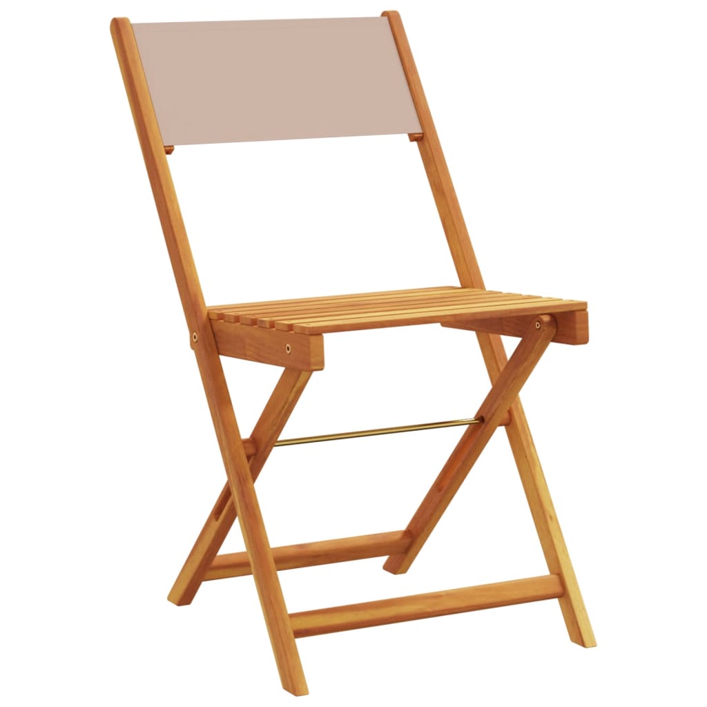 Set da Bistrot 3pz Tortora in Tessuto e Legno Massello | homemem39