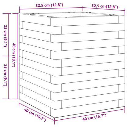 Fioriera Giardino Marrone Cera 40x40x46 cm Legno Massello Pino