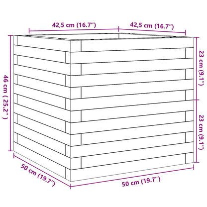 Fioriera da Giardino Bianca 50x50x46 cm Legno Massello di Pino