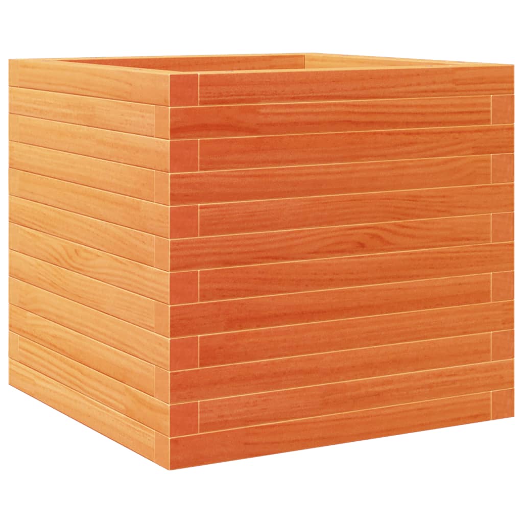 Fioriera Giardino Marrone Cera 50x50x46 cm Legno Massello Pino - homemem39