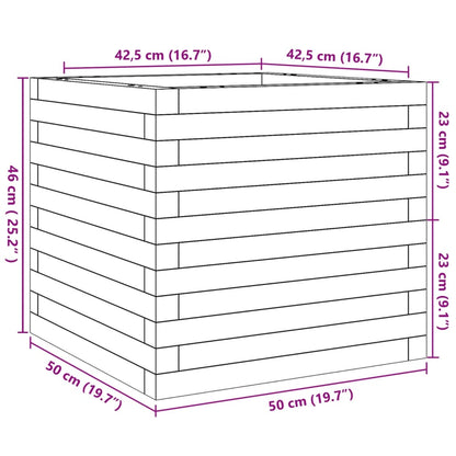 Fioriera Giardino Marrone Cera 50x50x46 cm Legno Massello Pino