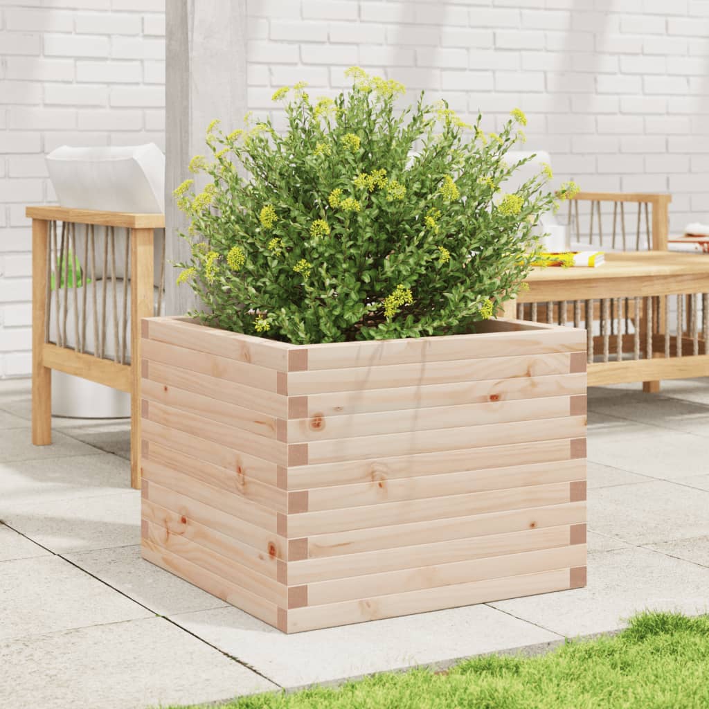 Garden planter 60x60x46 cm in solid pine wood