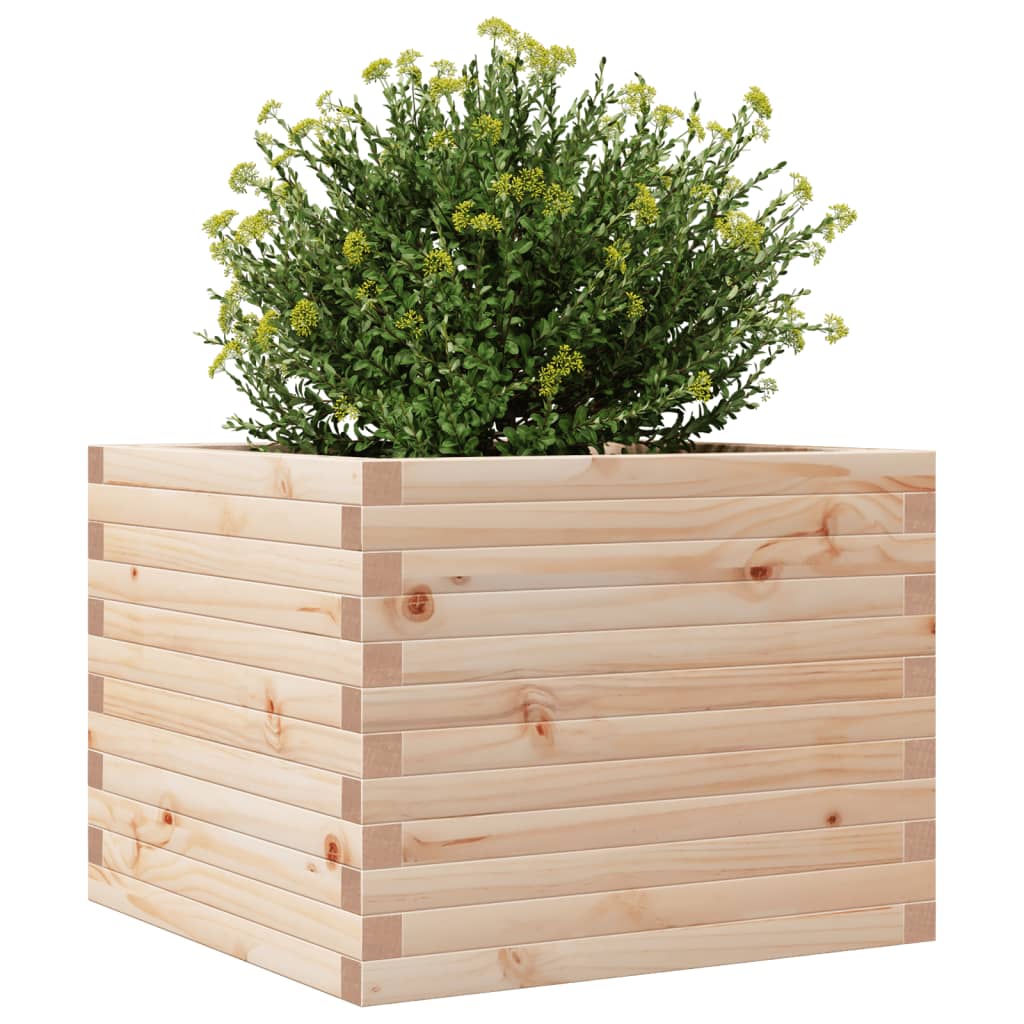 Garden planter 60x60x46 cm in solid pine wood