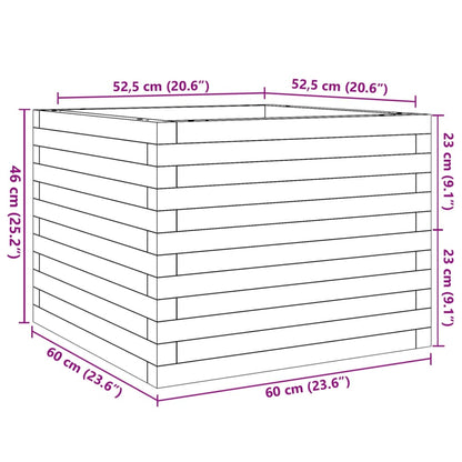 Fioriera da Giardino Bianca 60x60x46 cm Legno Massello di Pino