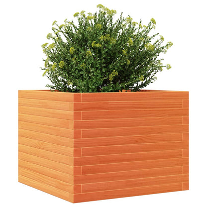 Brown Wax Garden Planter 60x60x46 cm Solid Pine Wood