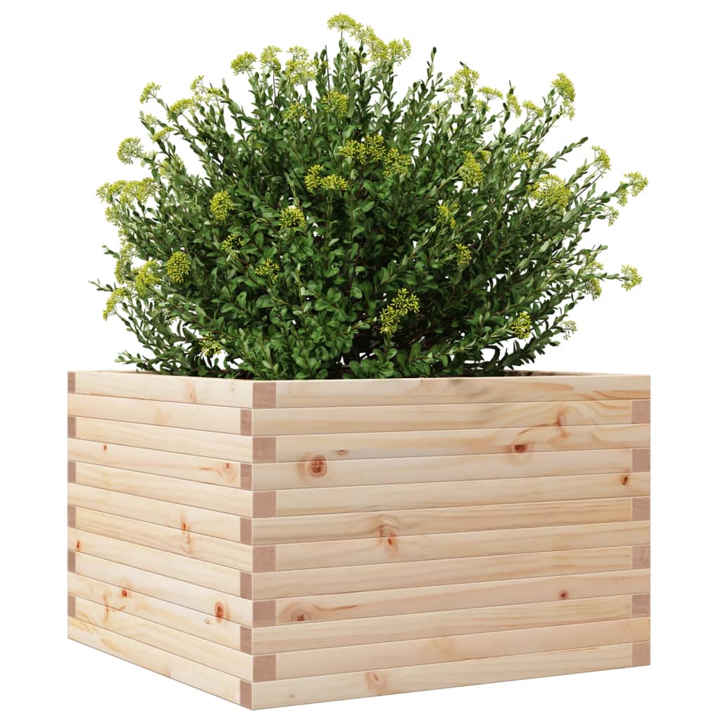Garden planter 70x70x46 cm in solid pine wood