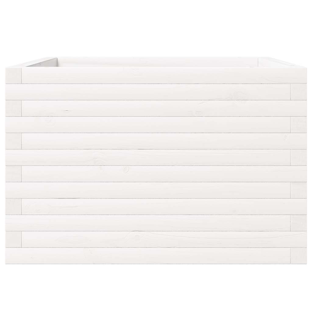 Fioriera da Giardino Bianca 70x70x46 cm Legno Massello di Pino - homemem39