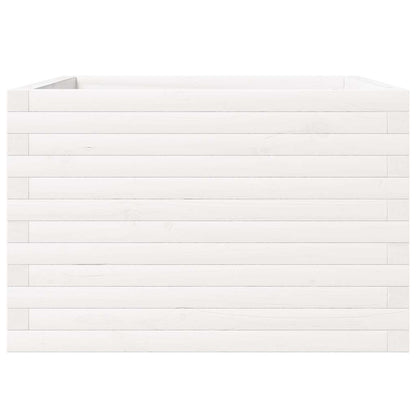 Fioriera da Giardino Bianca 70x70x46 cm Legno Massello di Pino