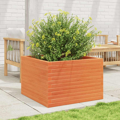Fioriera Giardino Marrone Cera 70x70x46 cm Legno Massello Pino