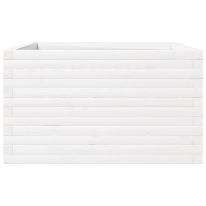 Fioriera da Giardino Bianca 80x80x46 cm Legno Massello di Pino - homemem39