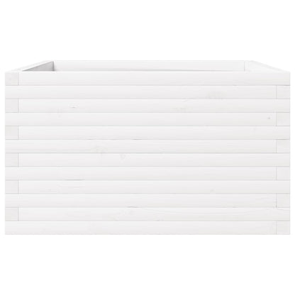 Fioriera da Giardino Bianca 80x80x46 cm Legno Massello di Pino - homemem39