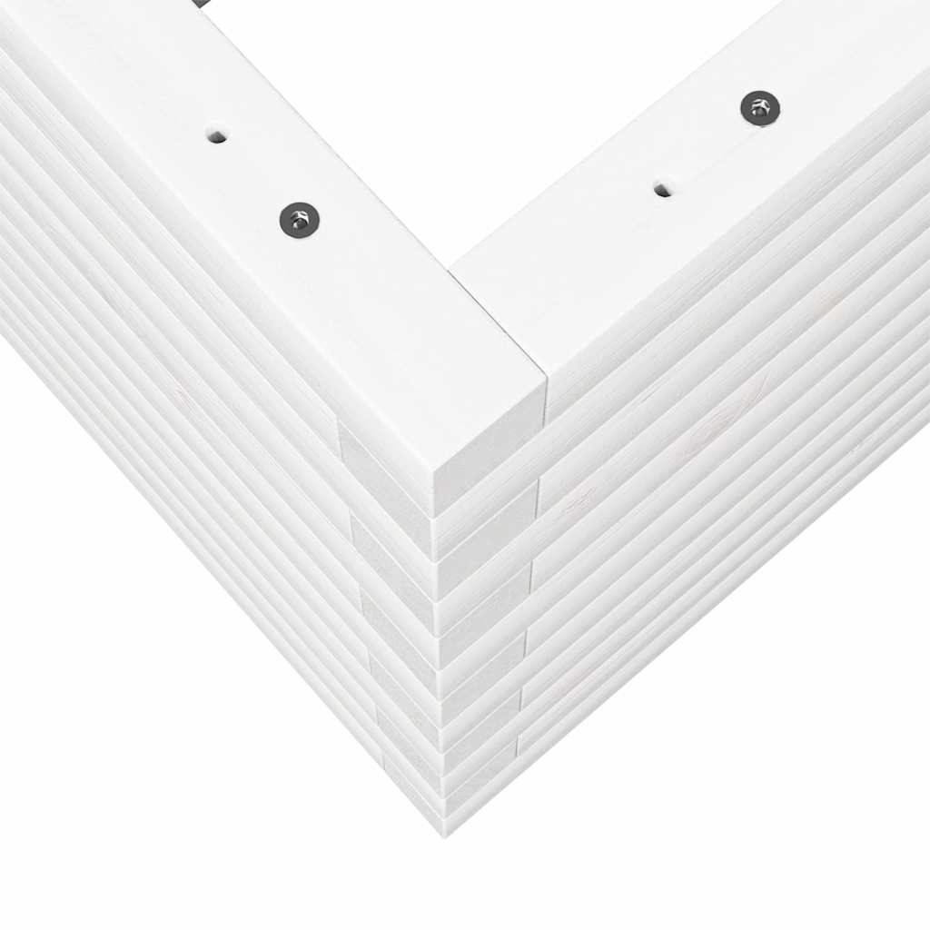 Fioriera da Giardino Bianca 80x80x46 cm Legno Massello di Pino - homemem39