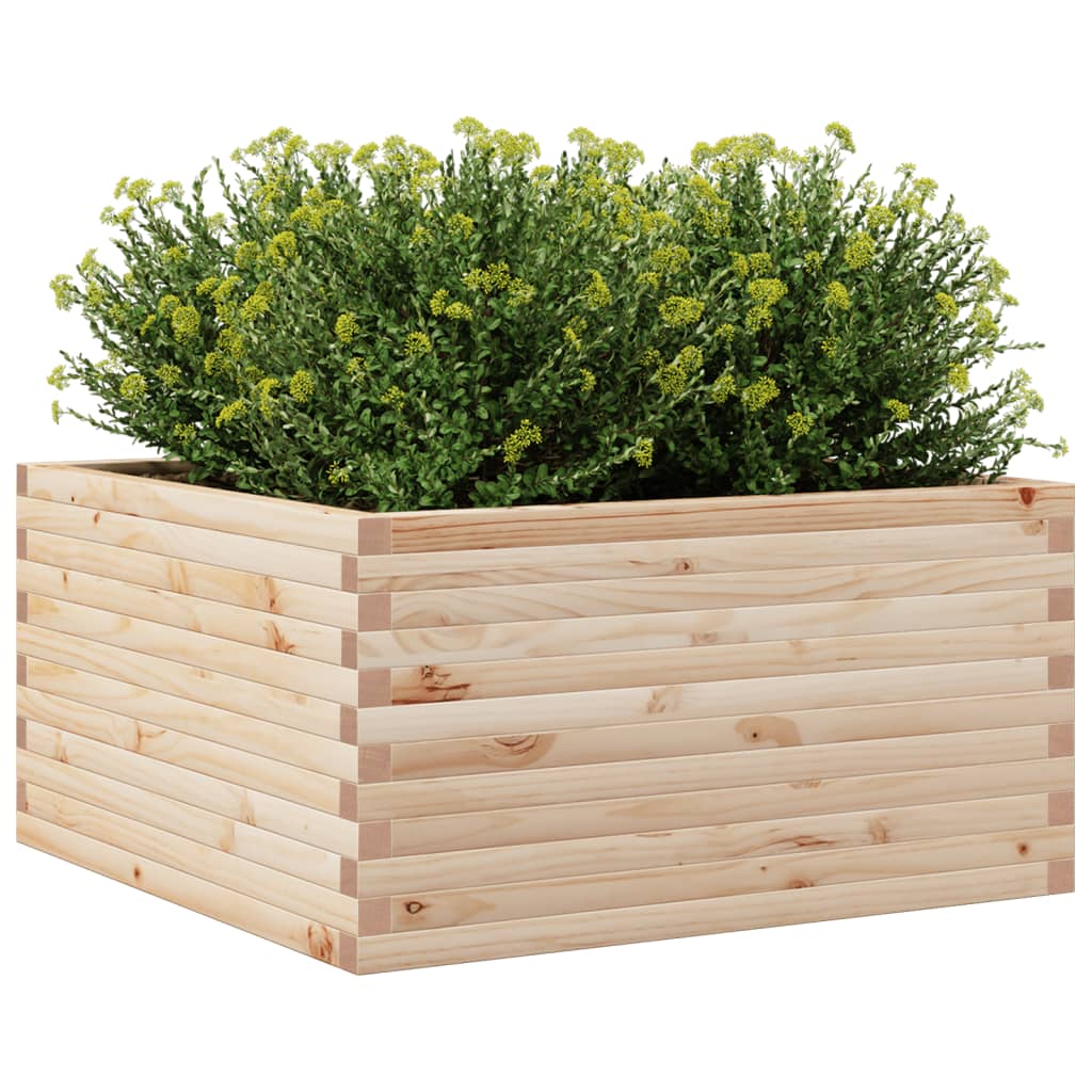 Garden planter 90x90x46 cm in solid pine wood