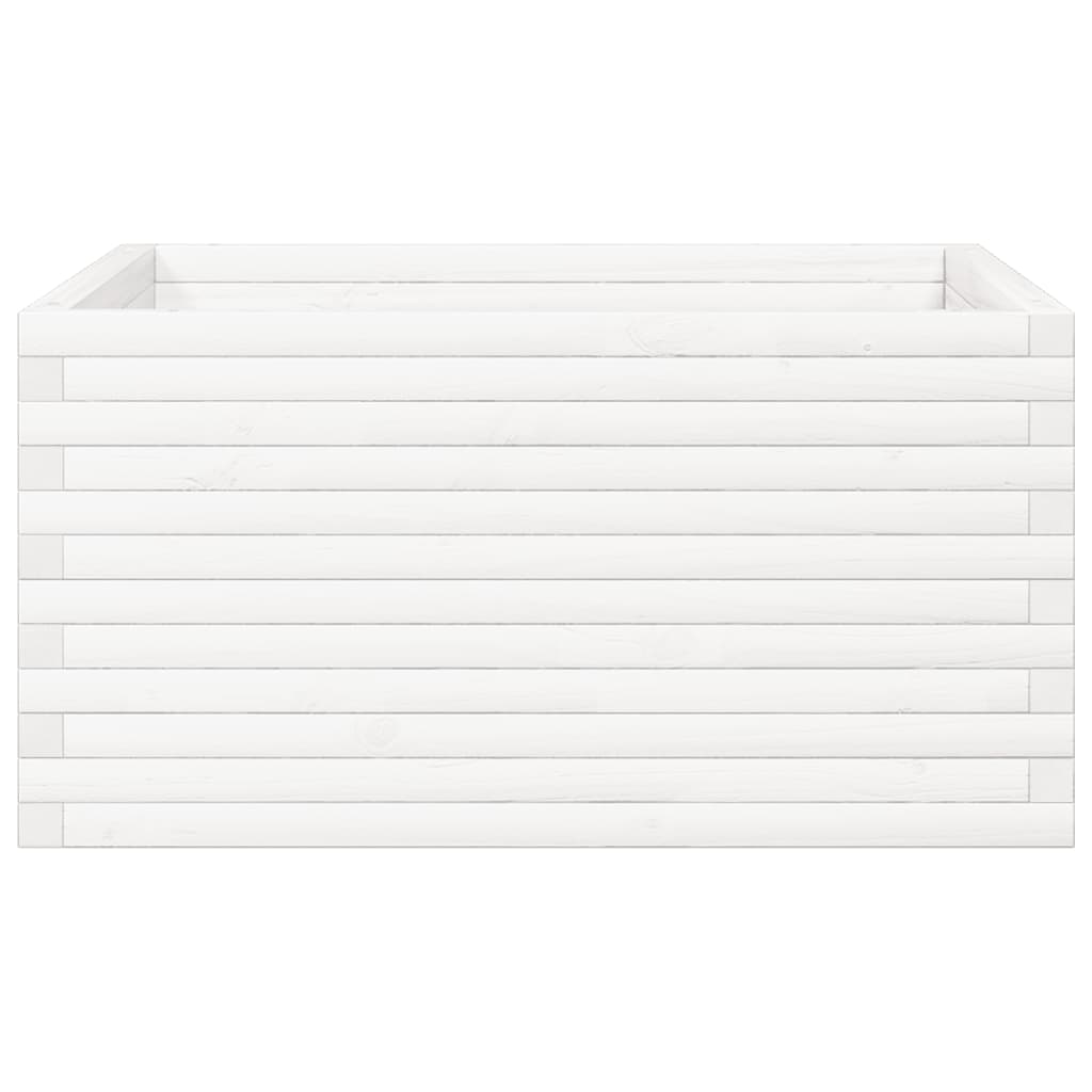 Fioriera da Giardino Bianca 90x90x46 cm Legno Massello di Pino