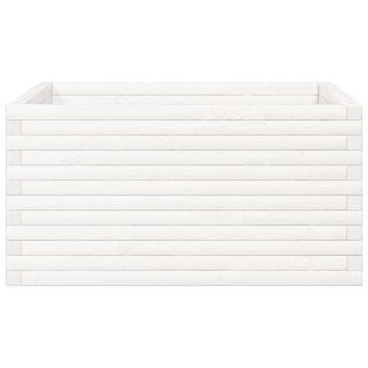 Fioriera da Giardino Bianca 90x90x46 cm Legno Massello di Pino