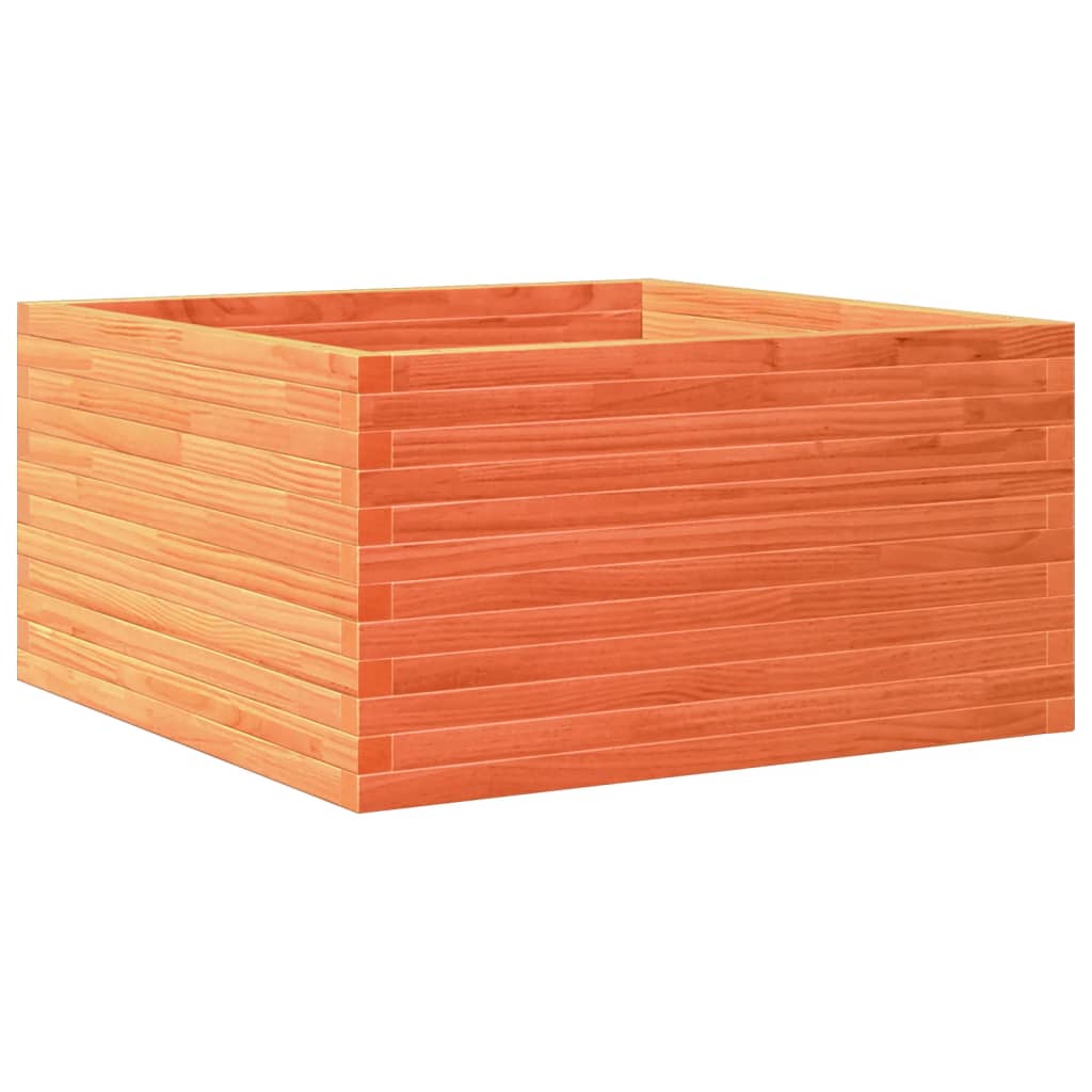 Brown Wax Garden Planter 90x90x46 cm Solid Pine Wood