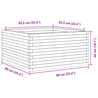 Fioriera da Giardino 90x90x46 cm in Legno di Pino Impregnato