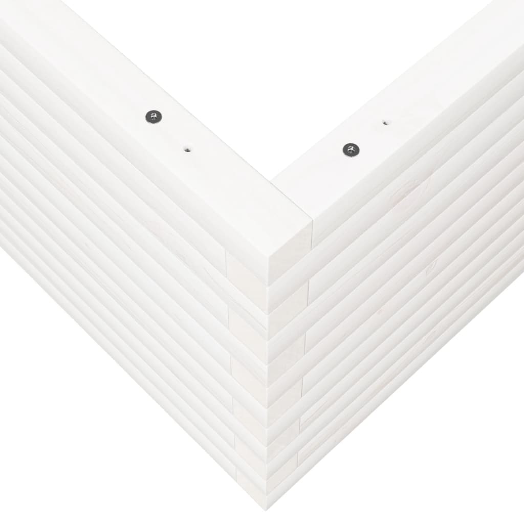 Fioriera da Giardino Bianca 110x110x46cm Legno Massello di Pino - homemem39