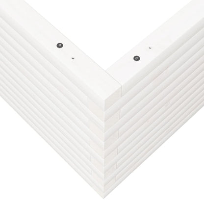 Fioriera da Giardino Bianca 110x110x46cm Legno Massello di Pino - homemem39