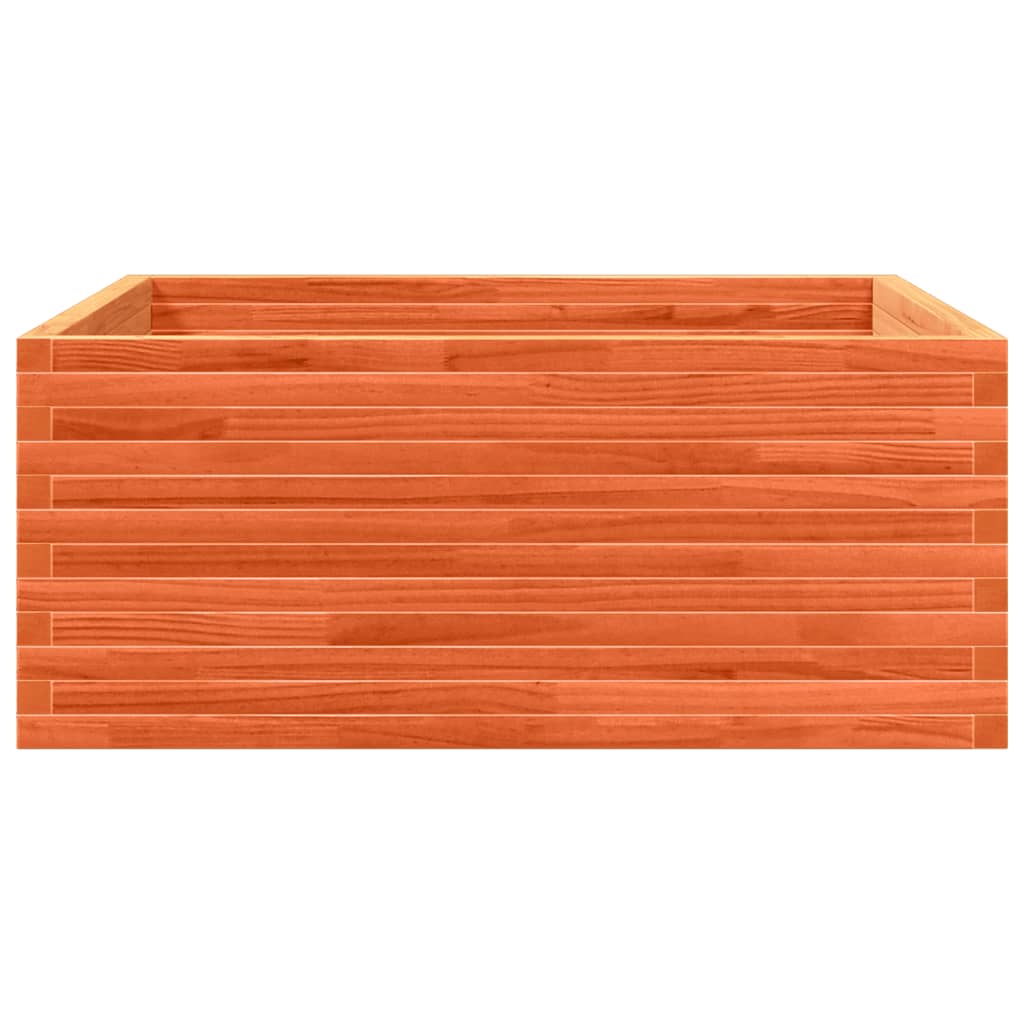 Fioriera Giardino Marrone Cera 110x110x46cm Legno Massello Pino
