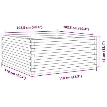 Fioriera Giardino Marrone Cera 110x110x46cm Legno Massello Pino