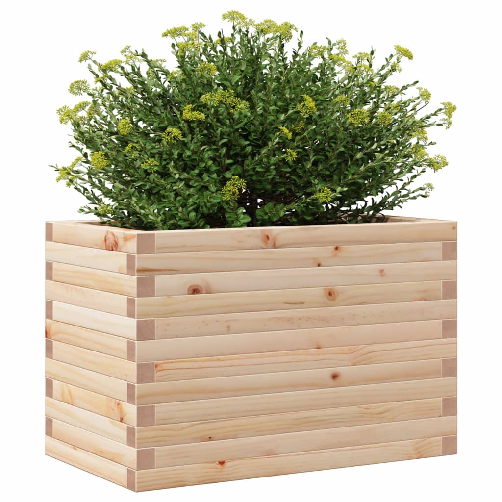 Garden planter 70x40x46 cm in solid pine wood
