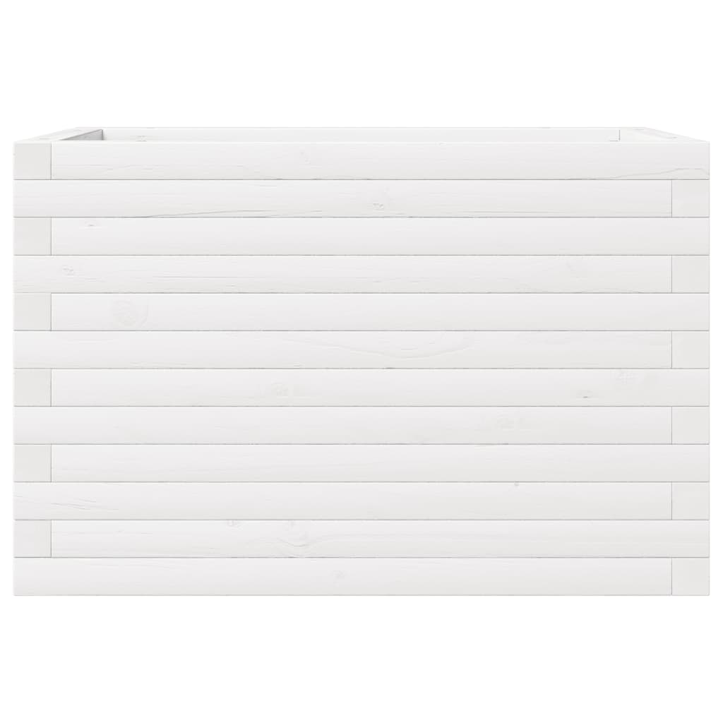 Fioriera da Giardino Bianca 70x40x46 cm Legno Massello di Pino - homemem39