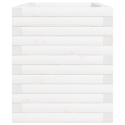 Fioriera da Giardino Bianca 70x40x46 cm Legno Massello di Pino