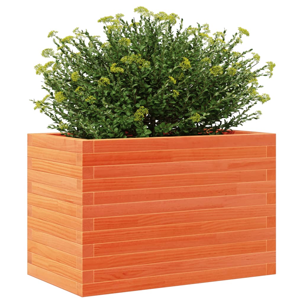 Brown Wax Garden Planter 70x40x46 cm Solid Pine Wood