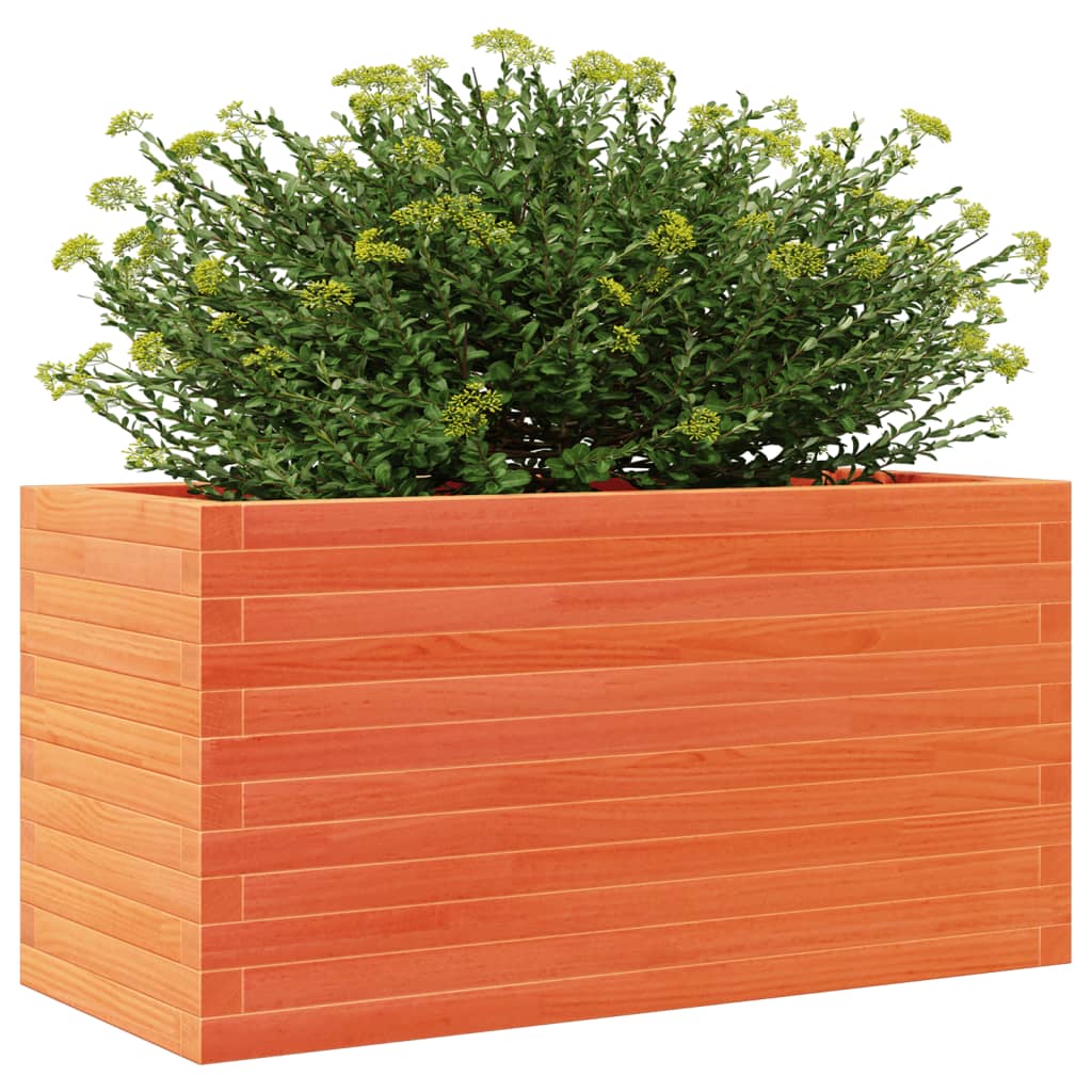 Brown Wax Garden Planter 90x40x46 cm Solid Pine Wood
