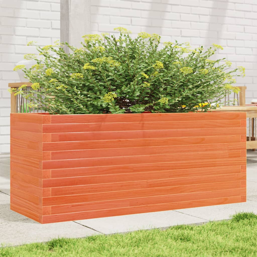 Fioriera Giardino Marrone Cera 110x40x46 cm Legno Massello Pino - homemem39