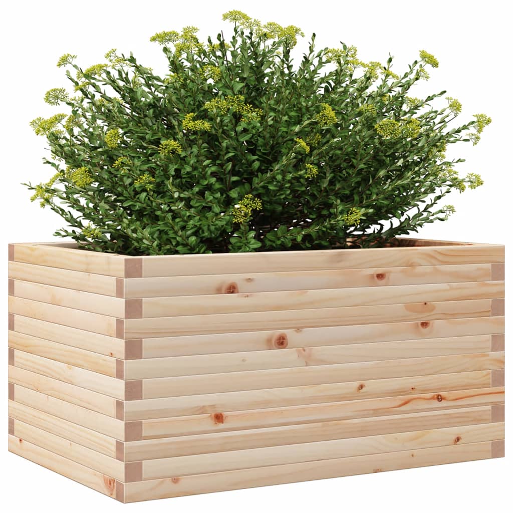 Garden planter 90x60x46 cm in solid pine wood