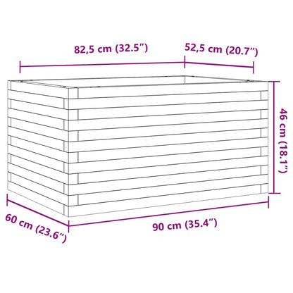 Fioriera da Giardino Bianca 90x60x46 cm Legno Massello di Pino