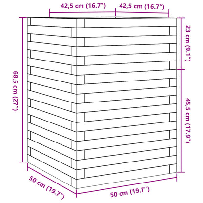 Fioriera da Giardino 50x50x68,5 cm in Legno Massello di Pino