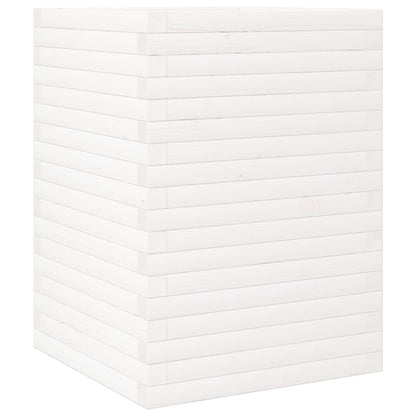 Fioriera da Giardino Bianca 50x50x68,5cm Legno Massello di Pino