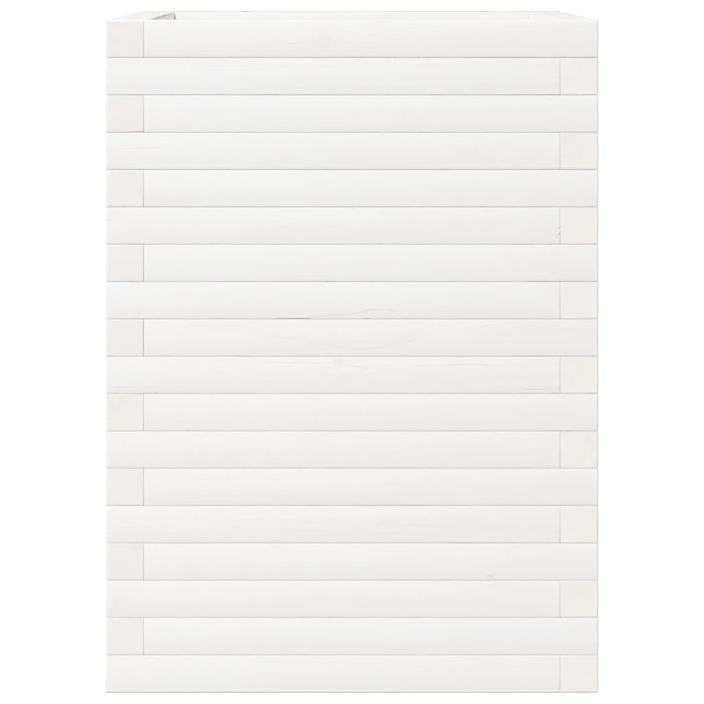 Fioriera da Giardino Bianca 50x50x68,5cm Legno Massello di Pino - homemem39